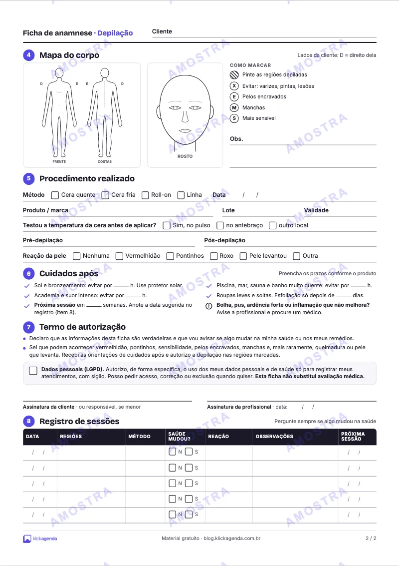 Página 2 · Mapa, procedimento e termo