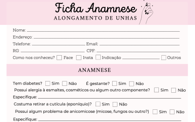 Ficha de Anamnese Alongamento de Unhas: Download Grátis!